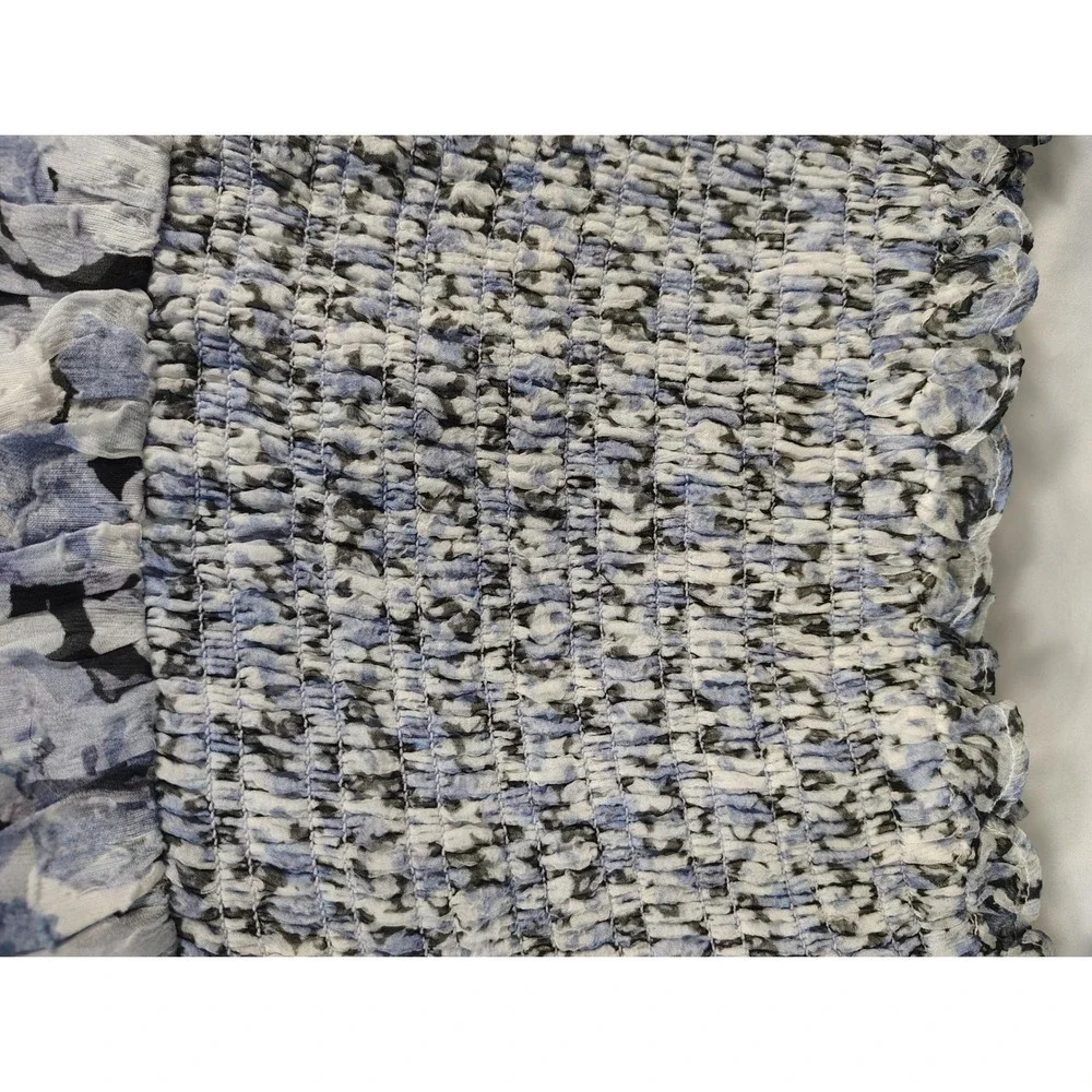 LoveShackFancy Blue Floral Smocked Ruffle Mini Skirt‎ XS New With Tags